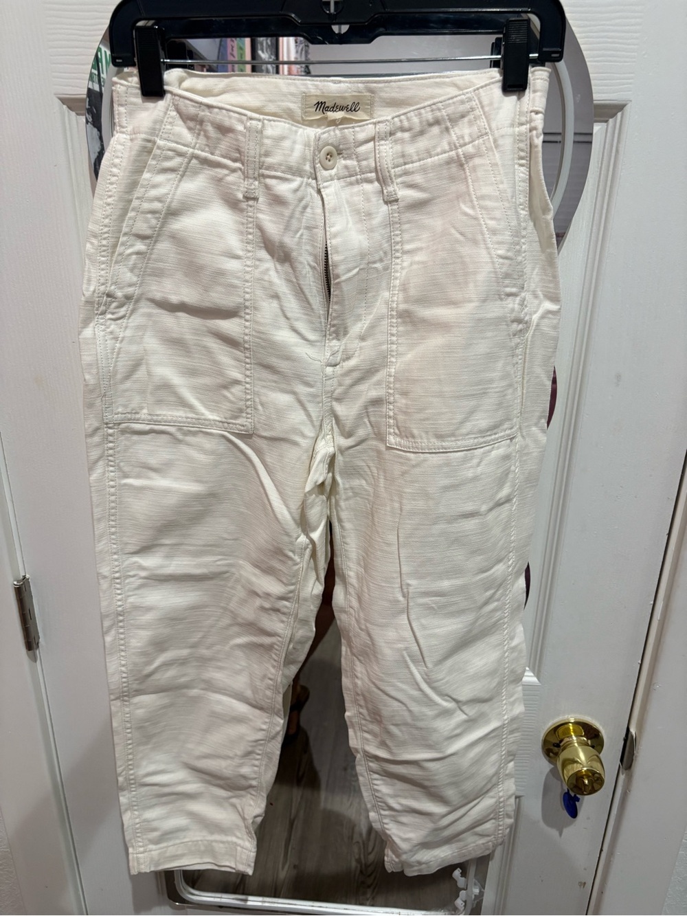 Madewell Women’s Off-White Cargo Work Pants